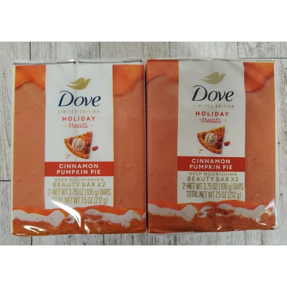 Dove Beauty Bar Holiday Soap Cinnamon Pumpkin Pie Lot of 2 (4 Bars) Limited